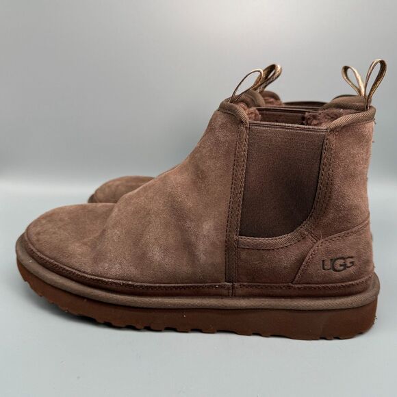 UGG Neumel Men's 11 Rocky Oak Suede Chelsea Boots Ankle Slip-On Round Toe Casual - Picture 4 of 10